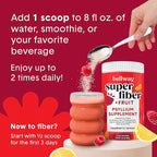 Bellway Super Fiber Powder + Fruit, Sugar Free Organic Psyllium Husk Powder Fiber Supplement for Regularity, Bloating Relief & Digestive Health, Plant-Based, Raspberry Lemon (50 Servings)