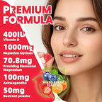 Ashwagandha Gummies & Vitamin D3 Gummies 60 Count - Organic Aswangdha Supplement for Improve Sleep, Stress Relief & Mood Calm(Mixed Berry, Vegan, Plant Based,Gluten-Free & Gelatin Free)-1pack