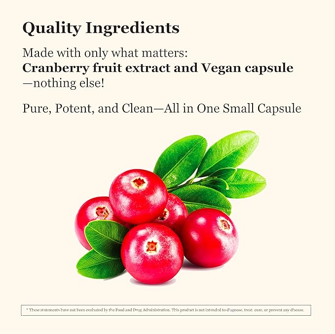 Cranberry Extract Supplement – for Women and Men – Standardized Soluble PACs – Pure, Vegan, Non-GMO, Kosher – 90 Vegan Capsules
