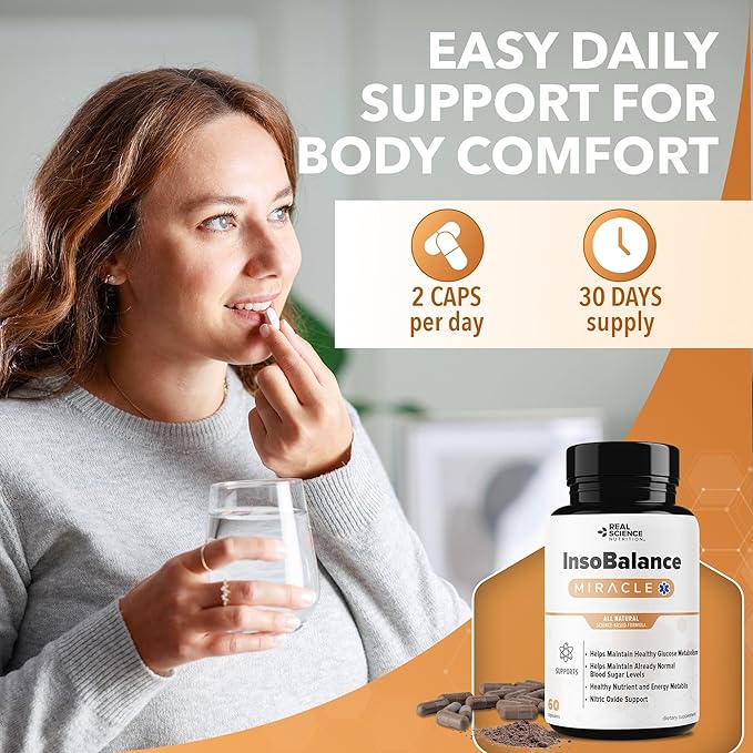 Real Science InsoBalance Miracle – Natural Supplement for Hormone Balance for Women – Supports Metabolic Wellness, Energy & Cycle Rhythm – VIT C, K & B + Nitric Oxide Support – Made in USA, 60 Caps