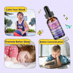 Kids Magnesium Liquid Drops-Magnesium Glycinate Liquid for Kids Supplement-w/L-theanine, Omega-3, Vitamin B6, D3 - for Sleep, Relaxation, Brain, Bones - Mango Flavor, 4 Fl Oz