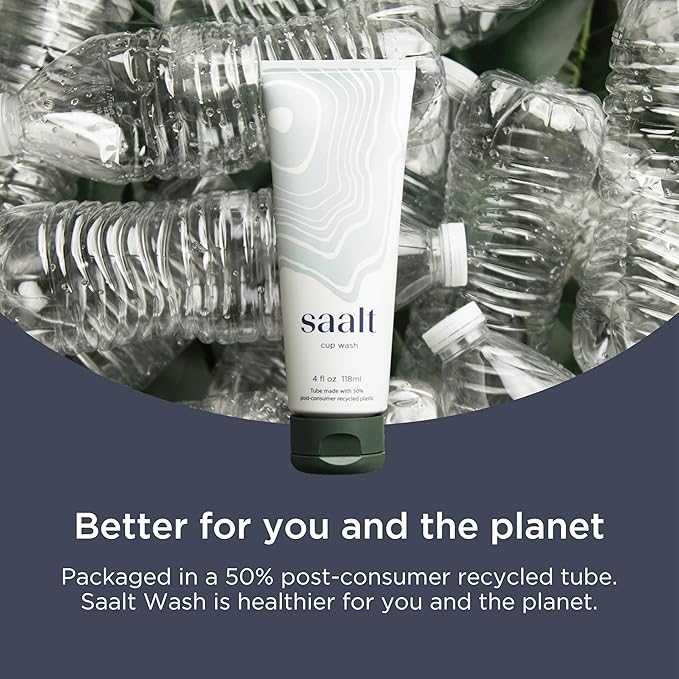 Saalt Menstrual Cup Wash Cleanser - Menstrual Disc Wash - pH Balanced - No Irritants or Harsh Chemicals - 4oz