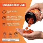 Clean Nutra Prebiotic Postbiotic Digestive Enzymes Gummies with Chicory Root, Boswellia Serrata, Turmeric, and Akkermansia | Pre+Post Probiotics Supplement | 60 Count Gummy | PooPerfect