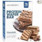 WonderSlim Protein Wafer Snack Bar, Chocolate, 210 Calories, 15g Protein, 0mg Cholesterol (5ct)