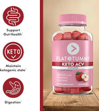 Flat Tummy Keto ACV Gummies, 60 Count – Specialized Formula, Post GLP-1 Keto Supplement, Vegan-Friendly, Non-GMO - Apple Cider Vinegar Gummies, BHB Salts, Beet and Pomegranate Superfood Powders