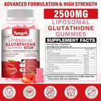 1 Pack 2500MG Liposomal Glutathione Gummies Supplement - Support Skin & Liver Function, 98% Bioavailability, with L-Glutathione & Milk Thistle to Support Antioxidant & Enhance Immunity