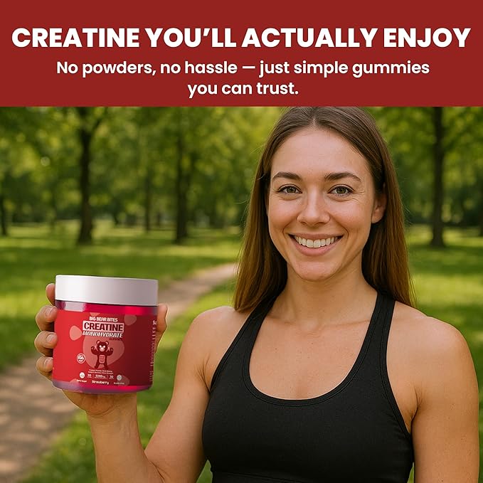 Creatine Monohydrate Gummies for Men & Women | 5000mg of Creatine Gummies per Serving | Sugar, Gluten Free & Halal | Pack of 90 for Pre Workout & Muscle Recovery | Strawberry Flavor
