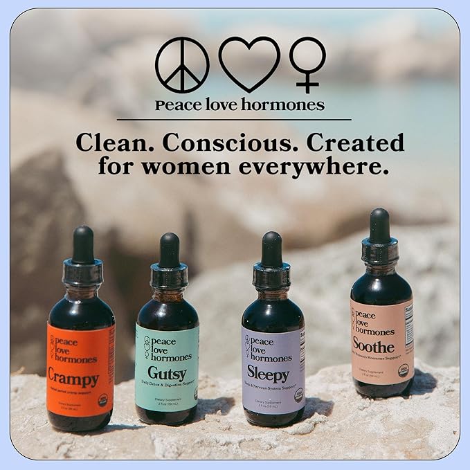 peace. love. hormones. Sleepy Natural Sleep Aid & Nervous System Support – Herbal Supplement – Helps Ease Occasional Bloating - Supports Skin Clarity– Non-Drowsy Herbal Formula