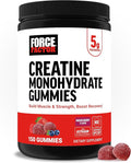 Force Factor Creatine Monohydrate Gummies, NSF Certified, 5g Dose for Men & Women to Support Muscle, Strength, Recovery, Cognitive Health & Memory, Mixed Berry, 150 Gummies