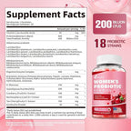 Probiotics for Women 50+, 200 Billion CFU Vaginal Probiotics Gummies with D-Mannose & Cranberry, Sugar-Free Cranberry Flavor for pH Balance, Urinary & Gut Health, 60 Count