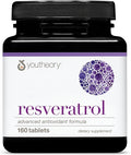 Youtheory Resveratrol Advanced Antioxidant Formula - Premium Antioxidant Supplement with Super-Fruit Blend - Contains ResVida - Dairy, Soy & Gluten Free - 160 Tablets