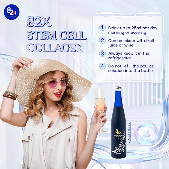 82X Stem Cell Collagen - Marine Collagen Peptides Liquid Drink for Skin Hair Nails from Japan with 82 Fermented Plants, Vitamins, Minerals & Supplements