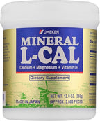Umeken Mineral L-Cal Calcium with Vitamin D3, 6 Month Supply, Water Soluble Ball Format with Magnesium & Minerals, Fast Absorbing Calcium Magnesium D3 Supplement, 3,600 Balls, 360g, Pack of 1