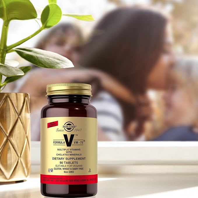 Solgar Formula VM-75, 90 Tablets - Multivitamin with Chelated Minerals - Vitamin A, B6, B12, C, D, E - Biotin, Magnesium, Calcium, Iron, Zinc - Vegan, Gluten Free, Dairy Free, Kosher - 90 Servings