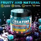 99.99% Creatine Monohydrate Gummies for Men Women 5g, 7-in-1 Pre-Workout Complex with BCAA, Taurine, B12/6 & Electrolytes, 6X Boost Energy, Muscle Strength & Recovery, Brain Focus, Vegan, Sugar Free