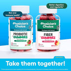 Physician’s Choice Probiotic Gummies with Vitamin D & Prebiotic Fiber - Sugar Free - 1B CFUs of Clinically Studied Probiotic - Supports Immune & Gut Health for Adults - Watermelon Flavor - 90CT 2-pack