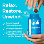 Goli Ashwagandha & Vitamin D Gummy - 180 Count - Mixed Berry, KSM-66, Vegan, Plant Based, Non-GMO, Gluten-Free & Gelatin Free Relax. Restore. Unwind, Pack of 3