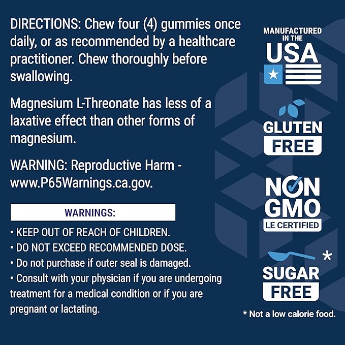 Life Extension Gummy Science™ Neuro-Mag® Magnesium L-Threonate, Memory Support, Quick Thinking, cognition, Magnesium Supplement, Gluten-Free, Non-GMO, Orange Flavor, 60 Gummies