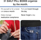MedCenter Monthly Pill Organizer 4 Times a Day, 31-Day HSA/FSA Medication Organizer for Drawer or Lock Box with 31 Pill Boxes and 4 Daily Compartments Gift for Mom, Dad, Elderly, and Seniors