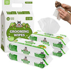 Pogi’s Dog Grooming Wipes – Hypoallergenic Pet Wipes for Paws, Body & Butt – Cleaning & Hydrating, Green Tea Scent, 400-Count