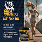 musebeam Creatine Monohydrate 5000mg Supplement Gummies - with L-Taurine Betaine Anhydrous Alpha-GPC BCAA 2:1:1 - Sugar-Free Gluten Free for Men Women