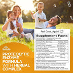 HerbaMe Proteolytic Enzymes Supplement with Serrapeptase - Devils Claw, 90 Capsules, Promotes Joints Relief, Muscle and Tissue Health with Lasting Mobility, Athletes Post Workout Recovery Support