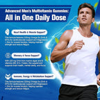 Migcopat Multivitamin for Men, Mens Multivitamins Gummies w/Omega-3, Probiotics, Inositol, Folate, Biotin, Zinc, Vitamins A, C, D, E, B, Support Heart, Brain, Muscle, Energy, Sugar-Free, Berry Flavor