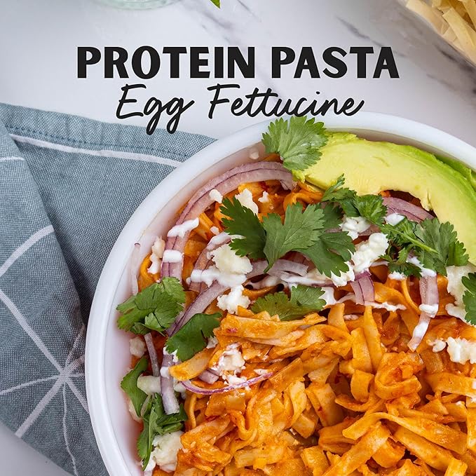 Al Dente Protein Pasta Egg & Roasted Garlic Fettuccine - 30g High Protein in 3.5oz Serving, Lower Carb. Cage-Free Eggs & Semolina. (Previously Carba-Nada, Packaging May Vary) - 10oz Bags (Pack of 6)
