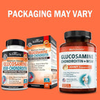 Glucosamine Chondroitin MSM Joint Support Supplement - Collagen Peptides, Turmeric and Ginger, Hyaluronic Acid, Glucosamine Chondroitin Sulfate for Joint Comfort - Gluten Free, Non GMO, 180 Capsules