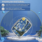 Pill Box 2 Compartment Small Pill Case,Portable for Pocket or Purse Pill Organizer Pill Container Holder to Hold Vitamins, Medication, Fish Oil and Supplements(Starry Night)