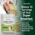 NaturalSlim Metabolic Protein Powder with Collagen, whey protein powder shake, Hydrolyzed Collagen with L-Glutamine for Metabolic Support, Digestion, Skin, Joints & Muscle, Low Carb 17.06 oz Vanilla