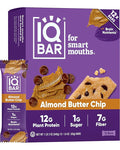 IQBAR Brain Body Keto Protein Bars - Almond Butter Chip Bars 12 - Count Energy Bar - Low Carb High Fiber Vegan Bars Low Sugar Meal Bars - Vegan Snacks