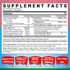 Butyrate Gummies with Probiotic + Prebiotic + Postbiotic, Omega-3 500mg,Fiber with 9 Billion CFU Probiotics, Calcium & Magnesium, Inulin,Psyllium Husk for Digestive Health,Bloating Support,Sugar Free