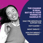 AZO® Daily Pre-Menopause Relief Perimenopause Supplements for Women, Hot Flash, Night Sweat and Healthy Weight Management Support* - 30 Count