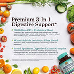 Vitalitown Probiotics 120 Billion CFUs | 36 Strains, with Prebiotics & Digestive Enzymes for Men Women | Shelf Stable | Digestive & Immune Support | Vegan | 60 Delayed Release Veg Caps