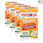 Bumble Bee Snack On The Run Creamy Caesar Chicken Salad with Crackers Kit - Ready to Eat Protein Snack Pack - 10g Protein per Box (Pack of 4)