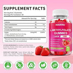 L-Methylfolate 15 mg Gummies, Methylfolate Supplement, Folate 5-MTHF Supplement for Support Mood, Brain Health, Immune System, Sugar Free, Strawberry Flavor, 60 Count