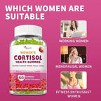 Wanish Cortisol Gummies for Women,Cortisol Supplements for Women-Relaxation and Mood,Cortisol Reducer with Ashwagandha, Rhodiola Rosea, etc. Cortisol Manager Gummies,Vegan,Apple Flavor,60 Count