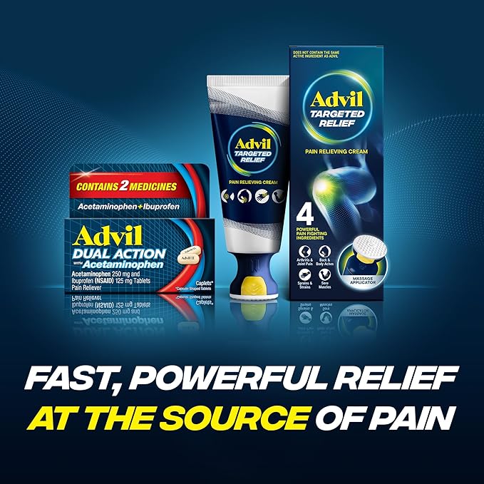 Advil Dual Action Coated Caplets, 125 Mg Ibuprofen and 250 Mg Acetaminophen per Dose (2 Dose Equivalent) for 8 Hour Pain Relief - 216 Count