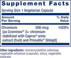 Life Extension Optimized Chromium with Crominex 3+ 500 mcg, Metabolism Health, Healthy Balance, Vegetarian, Gluten Free, Non-GMO, 500 mcg, 60 Vegetarian Capsules