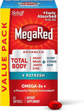 MegaRed Omega-3 Blend Total Body + Refresh 500mg Softgels, (65 Count in a Bottle), Easily Absorbed Krill Oil, to Support Your Heart, Joints, Brain & Eyes