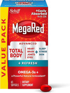 MegaRed Omega-3 Blend Total Body + Refresh 500mg Softgels, (65 Count in a Bottle), Easily Absorbed Krill Oil, to Support Your Heart, Joints, Brain & Eyes