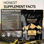 Shilajit Gummies: Pure Shilajit Himalayan Rich in Ashwagandha Gaulshura Fulvic Acid 85 Micronutrients Suitable for Men and Women No Added Sugar Non-GMO 100% Natural Organic 90 Gummies