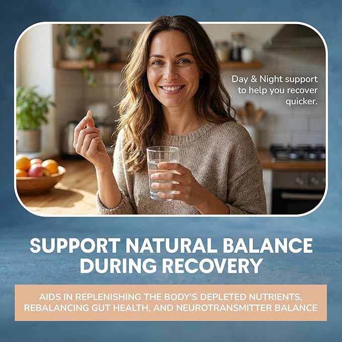 Withdrawal and Detox Support 90 Day Recovery Complex – Sleep, Energy, Stress, Mood, & Craving Support – Daily Supplement - Magnesium Glycinate, Ashwagandha, GABA, L-Theanine, Agmatine & More