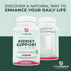 PurePremium Kidney Support Supplement – Kidney Cleanse Detox & Repair with Cranberry Extract & Astragalus - 21-in-1 Complex Supports Normal Bladder, Urinary Tract & Kidneys Health - 60 Day Supply
