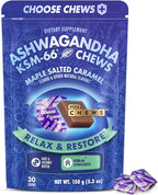 YouChews Ashwagandha KSM-66 Chews for Stress Relief & Mood Support, Organic Ashwagandha Gummies KSM 66 Alternative, Mood Support, Maple Salted Caramel Flavor, 30 Count