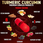 2packs 90 Capsules Turmeric Curcumin + Apple Cinder Vinegar Capsules, 6 Month Supply with Ashwagandha, Ginger, 95% Standardized Curcuminoids, Joint & Absorption Support