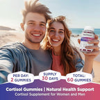 Cortisol Gummies, 12-in-1 Cortisol Reducer, with Magnesium Glycinate, Ashwagandha, L-Theanine, Phosphatidylserine, Vitamin B6 & D3, Rhodiola Rosea, for Men & Women, Sugar-Free, Vegan, NON-GMO, 60CT
