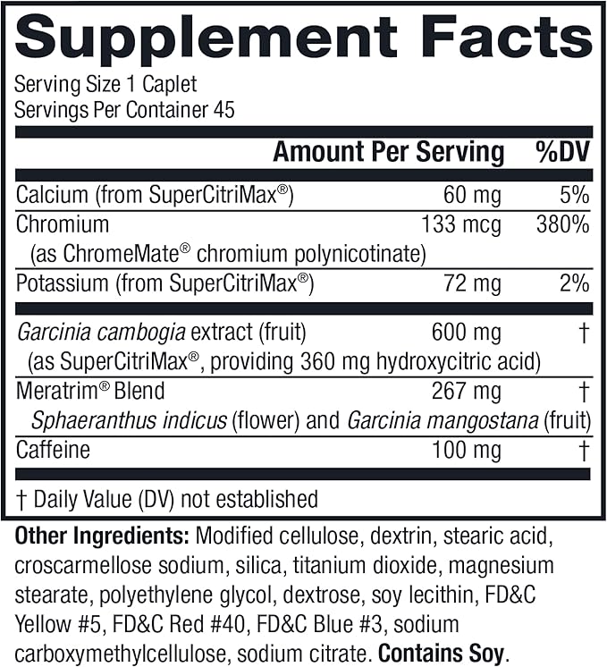 MetaboLife Ultra - Dietary Supplement - Hunger Supplement for Women & Men - 800 mg, 45 Caplets (2 Pack)