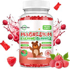 Magnesium Gummies for Kids - Magnesium Glycinate Gummies Complex with L-Theanine, Vitamin B6, D3 for Kids & Adults Calm, Sleep, Relaxation, Brain, Bones,Sugar Free Raspberry 60ct